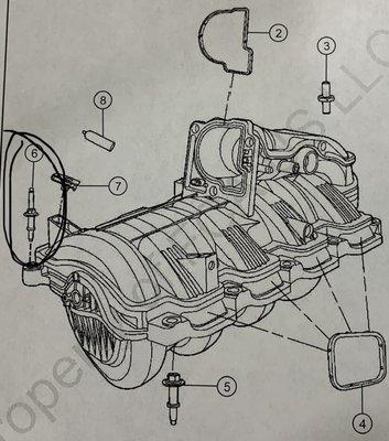 Technical Print out showing coil pack bolt