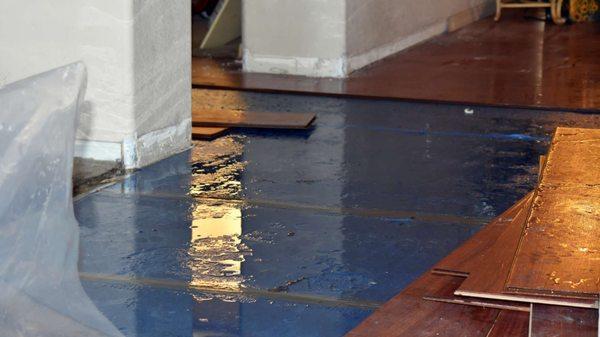 Water damage to floor