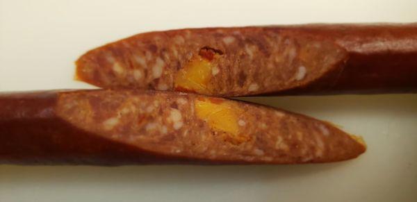 Inside the chili cheese sticks