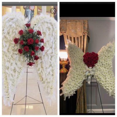 Left was what we asked for (angel wings) right was what we got (definitely not angel wings)