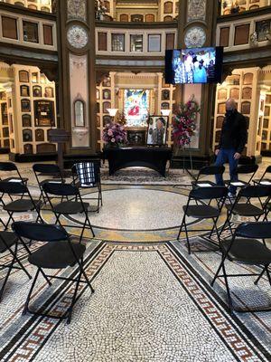 The Columbarium Service area.