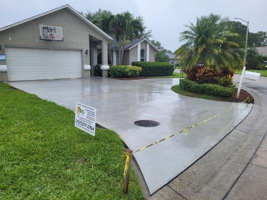 Broom Finish Concrete Driveway