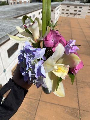 floral arrangement at the niche