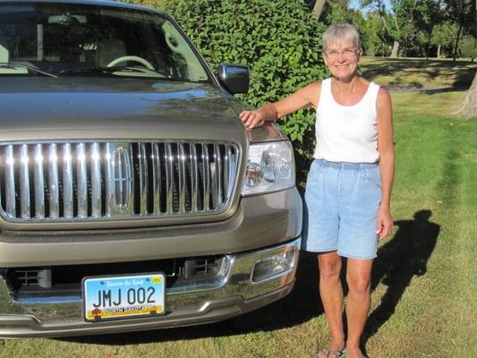 Bonnie and her Lincoln Mark IV truck