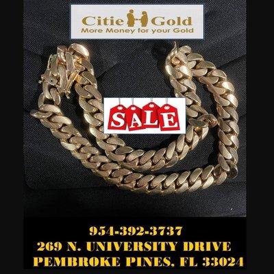 #CubanLinkChain Jewelry #Sale #WeBuyGold #CashForGold Pembroke Pines, Miramar, Hollywood, Miami Lakes, Southwest Ranches, Cooper City, Davie