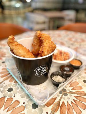 Bucket O' Tenders - Four jumbo tenders, asian slaw, pickled radish, 2 sauces.