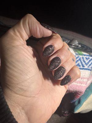 Black Sugared nails with a surprise....