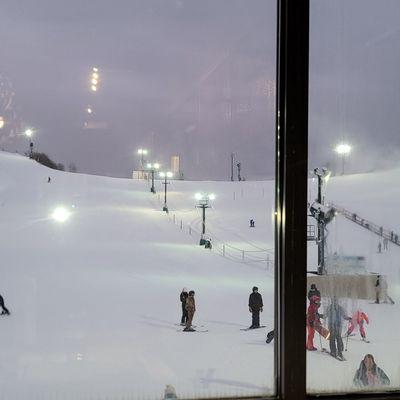 The Ski run from the bar.