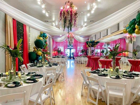 50th Birthday Party, Tropical Theme. All décor was created by our event planner Kristina