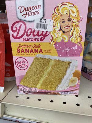 Dolly Parton cake mix.