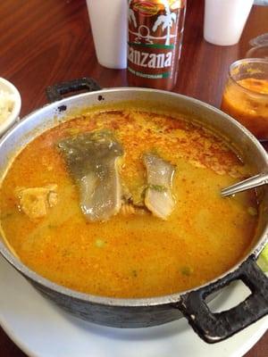 Catfish soup. Sancocho de Bagre