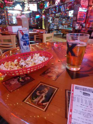 Free popcorn and a glass for my PBR