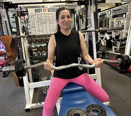 Divya doing some bicep curls!