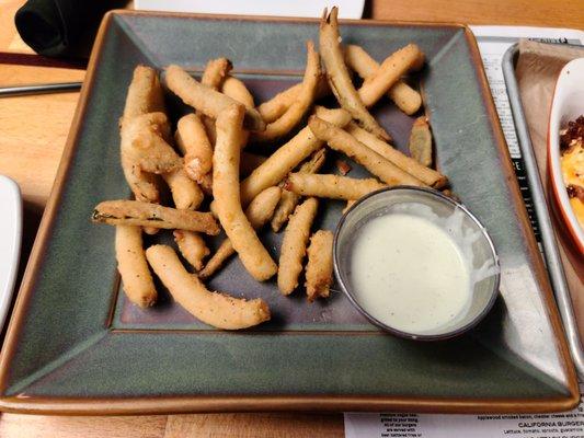 Fried pickle appetizer.