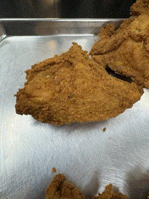 Perfectly breaded and cooked chicken breast