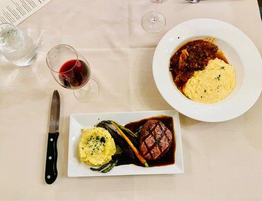 Filet mignon & Chicken Cacciatore w/ Polenta