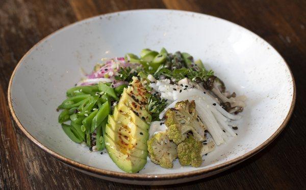 Grain Bowl - asparagus, broccolini, avocado, pickled radish, sesame seeds