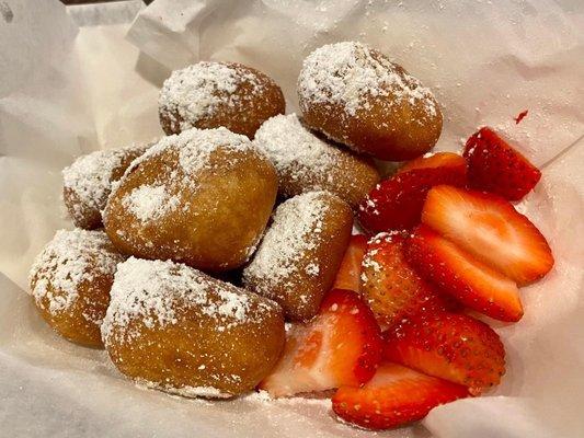 Beignets with strawberries!  from Penny's Malasadas at Royal Hawaiian food court