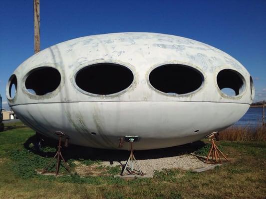 Super cool - there is a flying saucer house on the property.  It's a shell.