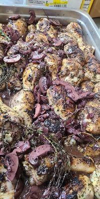 "Coq Au Vin" Braised chicken with mushroom red wine thai sauce