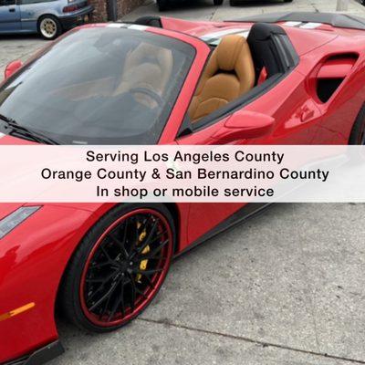 Serving Los Angeles County, Orange County, and San Bernardino County, we bring our exceptional in-shop and mobile services to your doorstep.