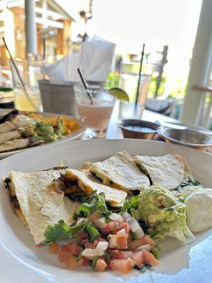 Quesadillas on the patio