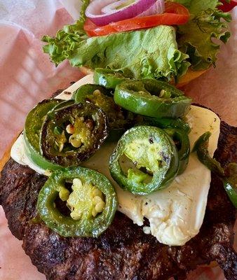 Jalapeno (grilled) & cream cheese burger