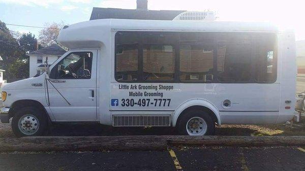 Our grooming bus which has replaced the trailer.