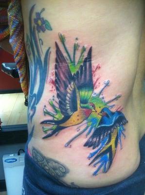 A colorful rib piece done by Jay Mean