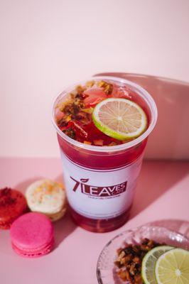 Strawberry Hibiscus + Macarons (A refreshing summer beverage!)