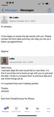 And more emails sent to find labs