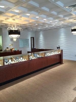 Our sleek modern interiors let our jewelry shine!