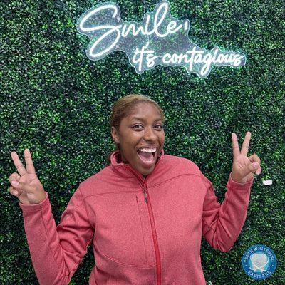 Krystal showing off her Teeth Whitening results at Eastlake Teeth Whitening in Chula Vista. The best Teeth Whitening Service in San Diego!