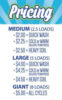 Our laundry machine prices. We have been able to stay just under the National average!