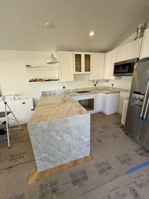 Taj Mahal Countertops with Waterfall feature