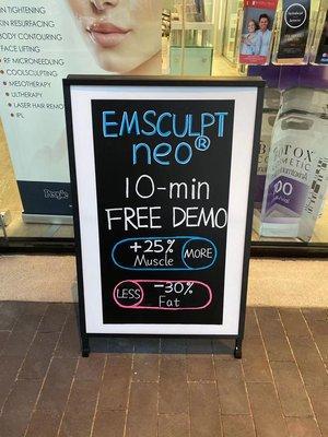 Come in and get your FREE 10min EmSculpt Neo Demo Treatment!