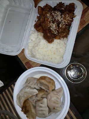 8. Dumplings & 4. Sesame Chicken