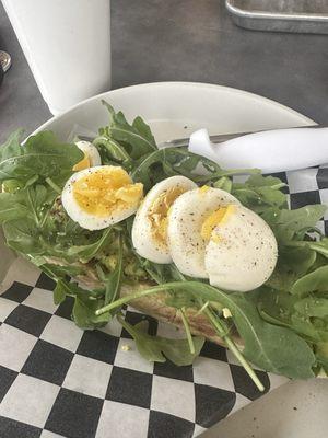 Avocado toast with egg.