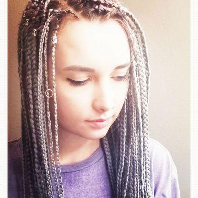 Silver box braids