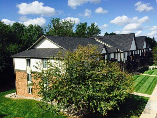 Commercial siding and roof replacement.