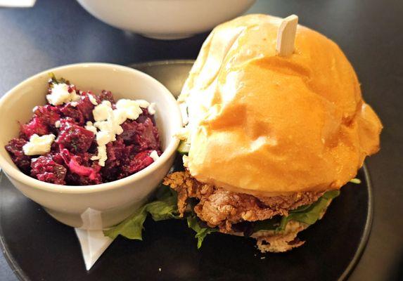 Zadie bird sandwich and beet salad