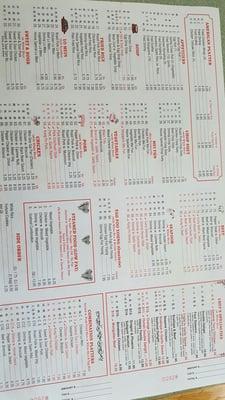 Menu pictures