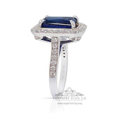 blue sapphire diamond and platinum ring