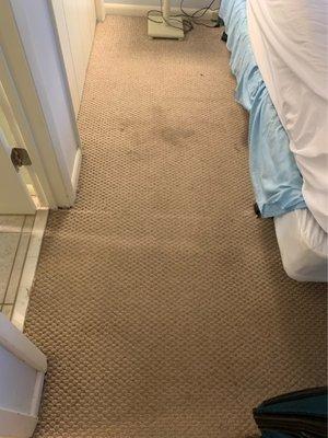 Carpets were stained and dirty in both bedrooms