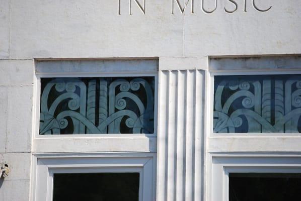 replica window etching from the 1935 version of the strand.