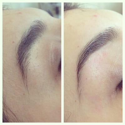 Eyebrow shaping - before after