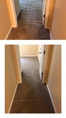 Carpet Stretching, Before & After: All stretching has a lifetime warranty!