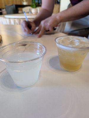 Lemon drop & whiskey sour during happy hour for togo