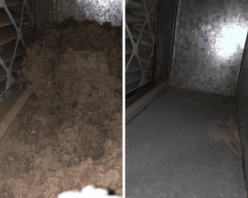 Before and after of air ducts