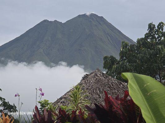 Arenal Volcano. It's last activity was in 1968. It destroyed a village located at the bottom of it.